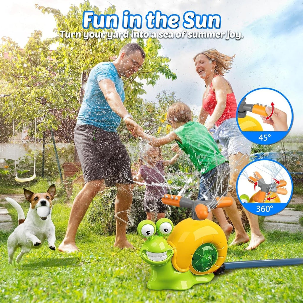 2-in-1 Water Baseball Sprinkler Toy with Rotating Head for Kids