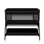 Adjustable Baby Bassinet with Drop-Down Side, Storage, and Mesh