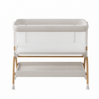 Adjustable Baby Bassinet with Drop-Down Side, Storage, and Mesh