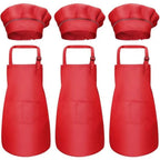 Adjustable Kids Chef Apron Set with Pockets 3 Pack Ages 3-6