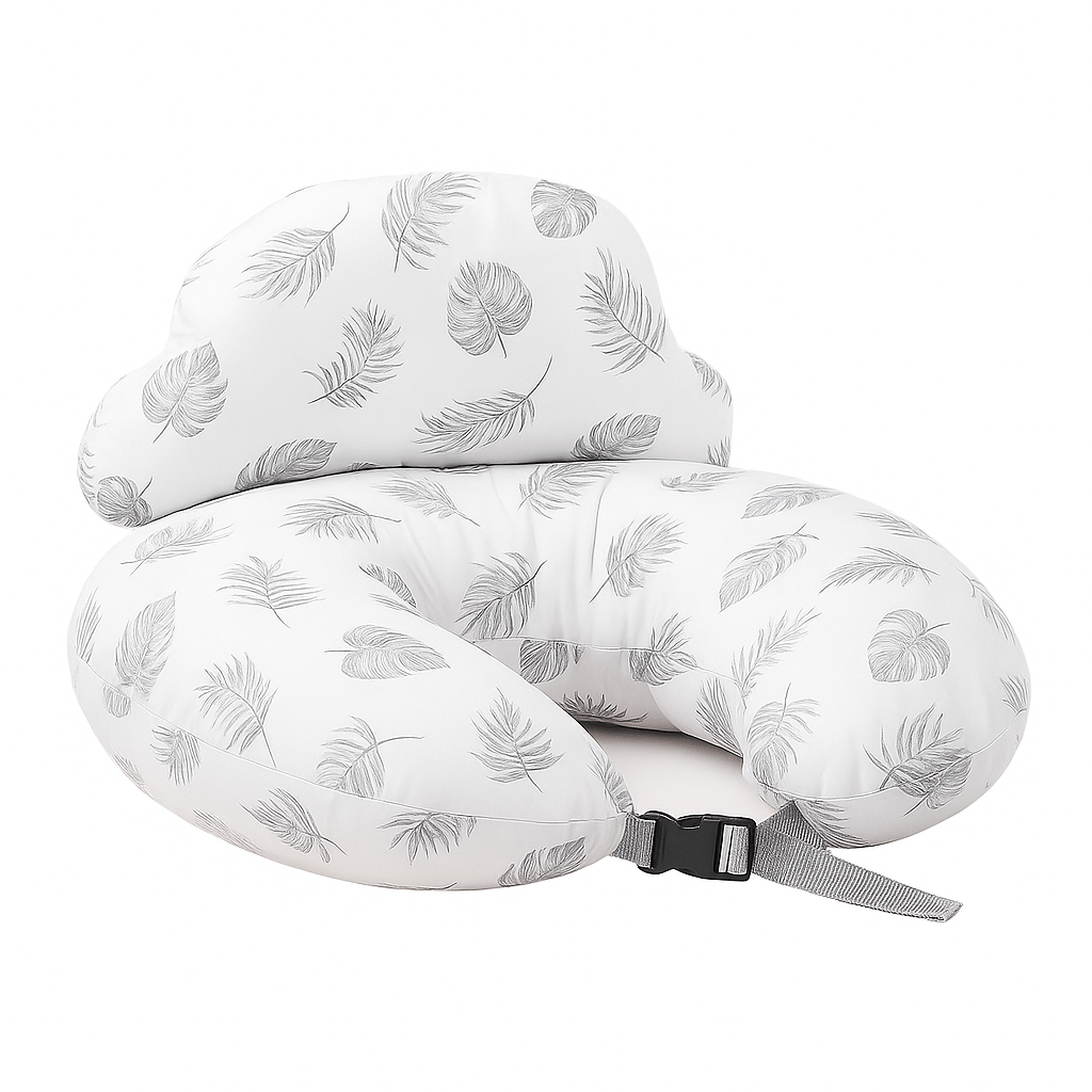 Adjustable Nursing Pillow with C-Shaped Design With Waist Strap