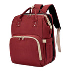 Backpack with Foldable Crib, USB Port, Bottle Holder