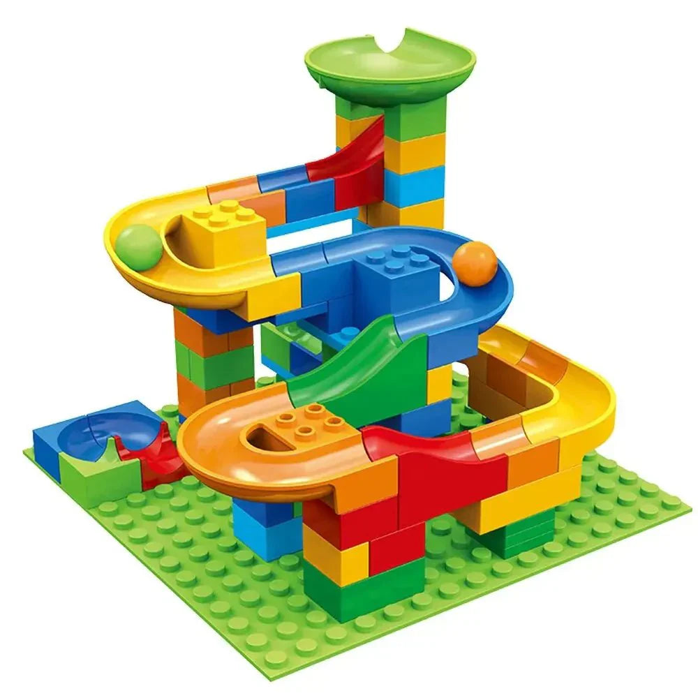 Brick Ball Run for Kids - 514-Piece Interactive Track Set