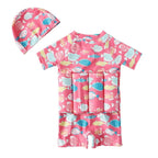 Children's Swimsuit with Removable Floats, One-Piece Rash Guard