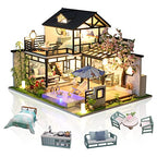 Chinese-Style 3D Dollhouse Kit with LED Lights and Dust Cover