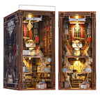 DIY Set Miniature Dollhouse Booknook Kit, Wooden Puzzle Bookend