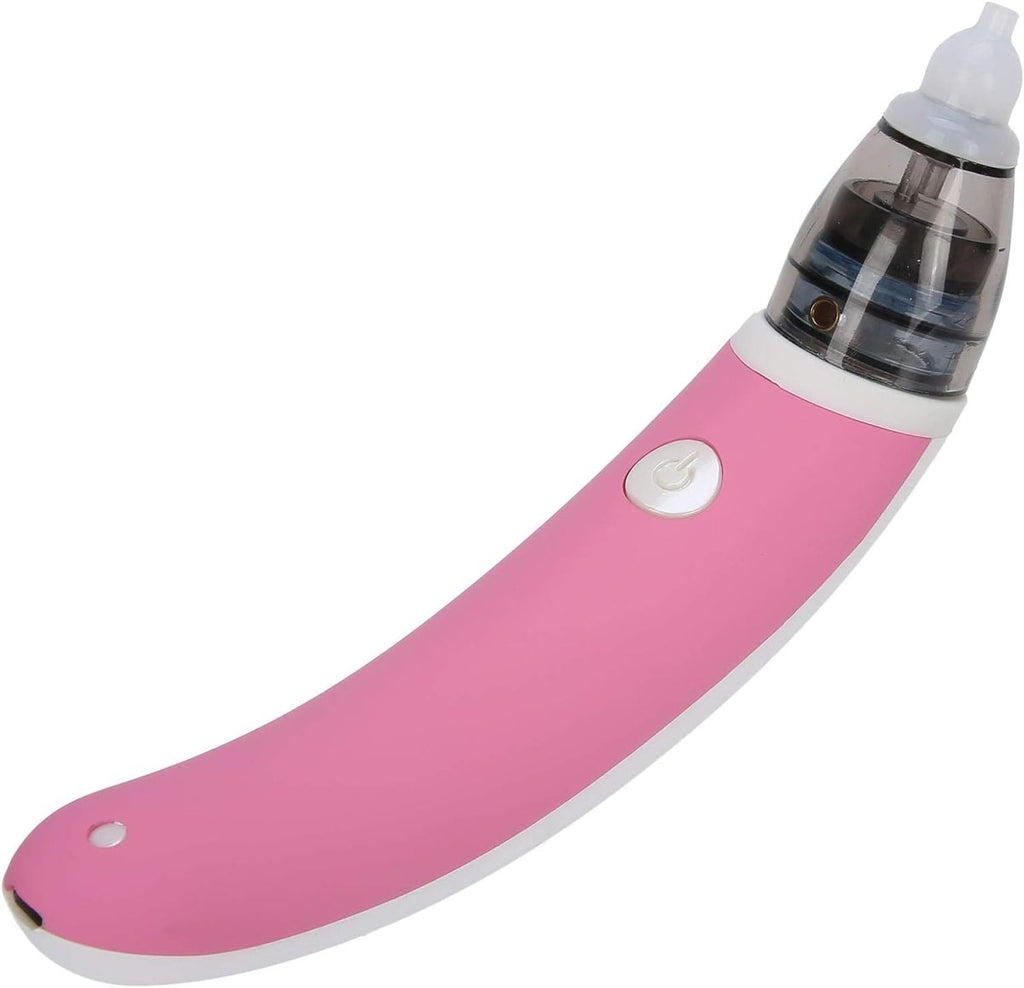 Electric Baby Nose Aspirator with Silicone Tip, Rose & White