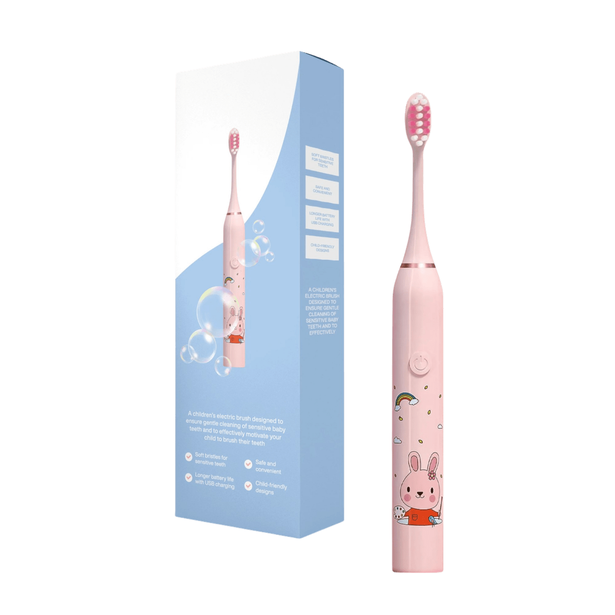 Electric Toothbrush Kids with Bear, Giraffe, Crocodile Rabbit Design