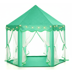 Kids Castle Play Tent with Mesh Curtains and Star String Lights