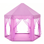Kids Castle Play Tent with Mesh Curtains and Star String Lights