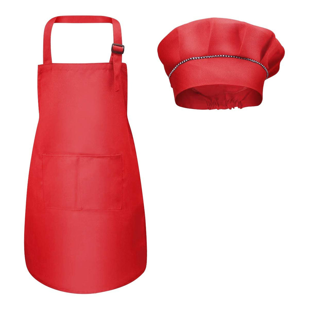 Kids Chef Apron & Hat Set with Pockets for Cooking, Baking & Crafts