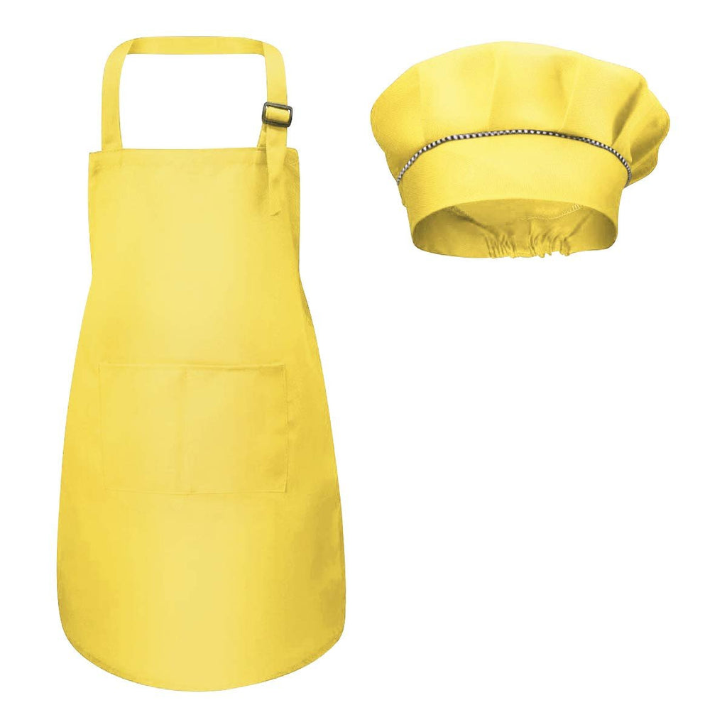 Kids Chef Apron & Hat Set with Pockets for Cooking, Baking & Crafts