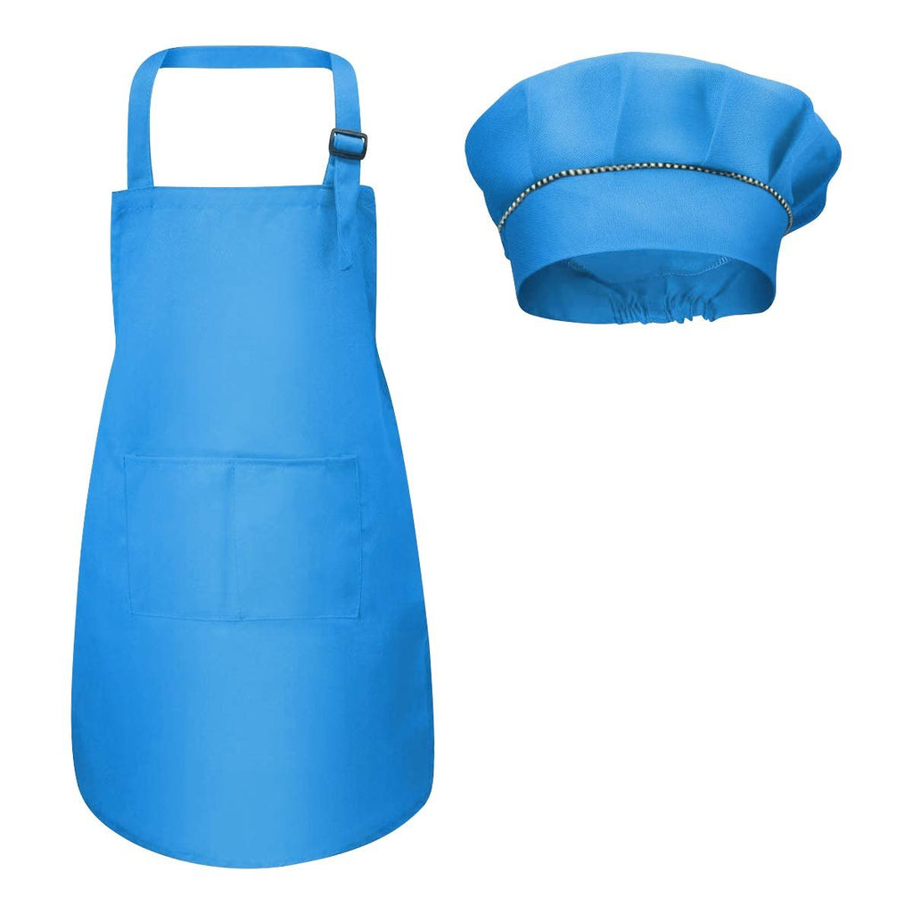 Kids Chef Apron & Hat Set with Pockets for Cooking, Baking & Crafts