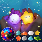 Light-Up Sea Animals Bath Toy Set With Net And Fishing Rod Toddlers