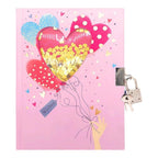 Locking Journal for Kids, Glitter Diary, Lined Notebook, 7x5 Inches