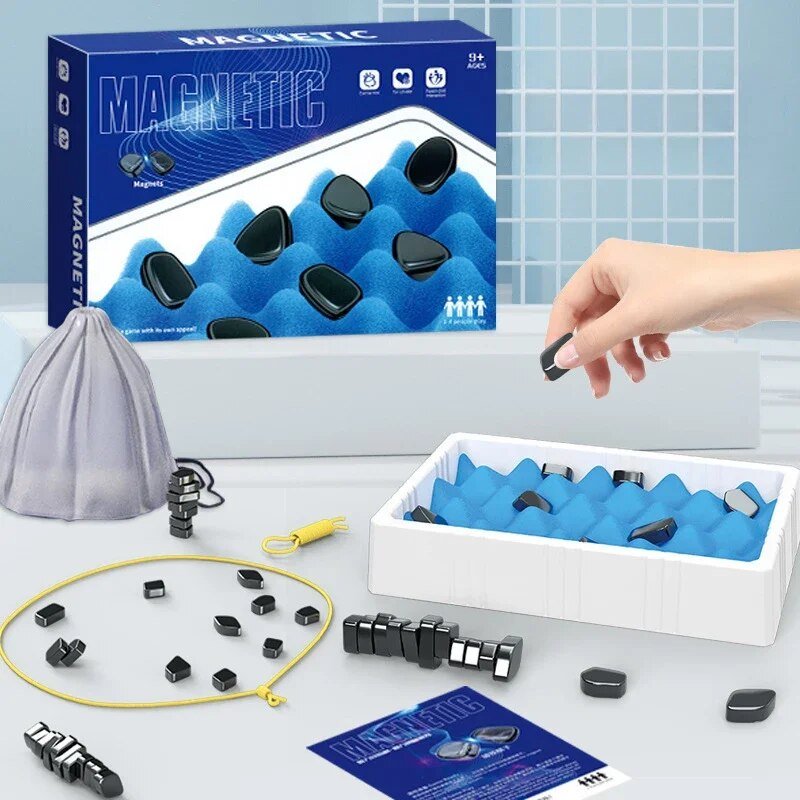 Magnetic Set With Rope Box And Puzzle Challenge Game for Kids