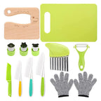 Mini Chef Cooking Toolset - 13-Piece Real Utensils Knife Set for Toddlers