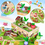 Montessori Carrot Toy with Animals, Storage, Shapes & Sorting
