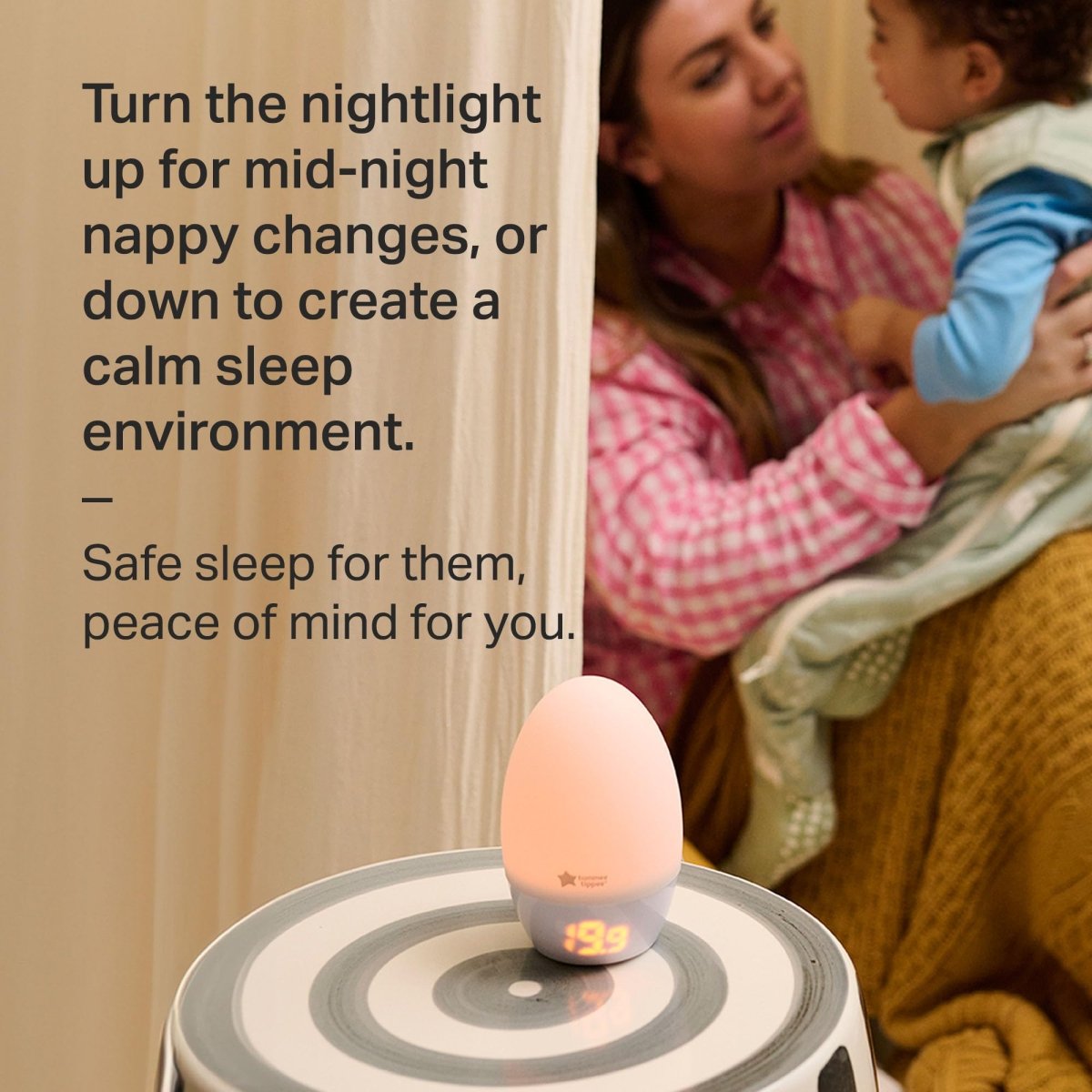 Multifunctional Silicone Night Light with Thermometer & USB Power