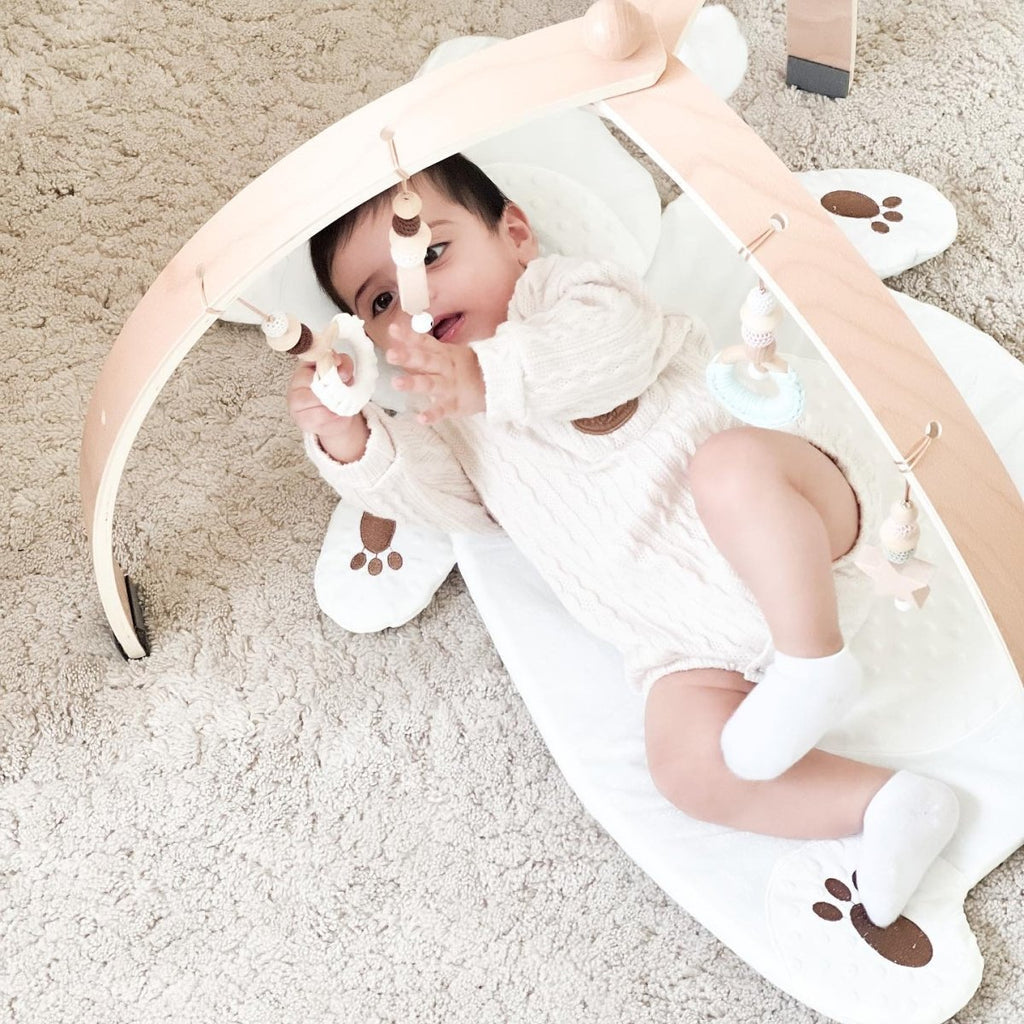Play Arch Baby Gym with Hanging Toys, Multi-Texture Attachments