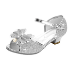 Princess Heeled Sandals for Girls - Glitter & Buckle Design