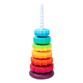 Rainbow Stacker Rotating Tower – 6-Layer Spiral Gear Toy for Toddlers