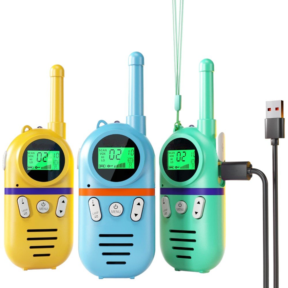 Rechargeable Walkie Talkies for Kids 48H Battery, 8 Channels, 3-Mile Range