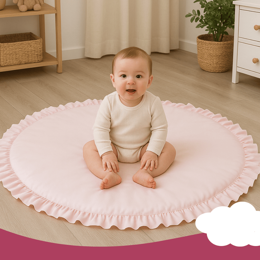 Round Cotton Play Tent Mat, Soft Nordic-Style Cushion for Kids’ Rooms