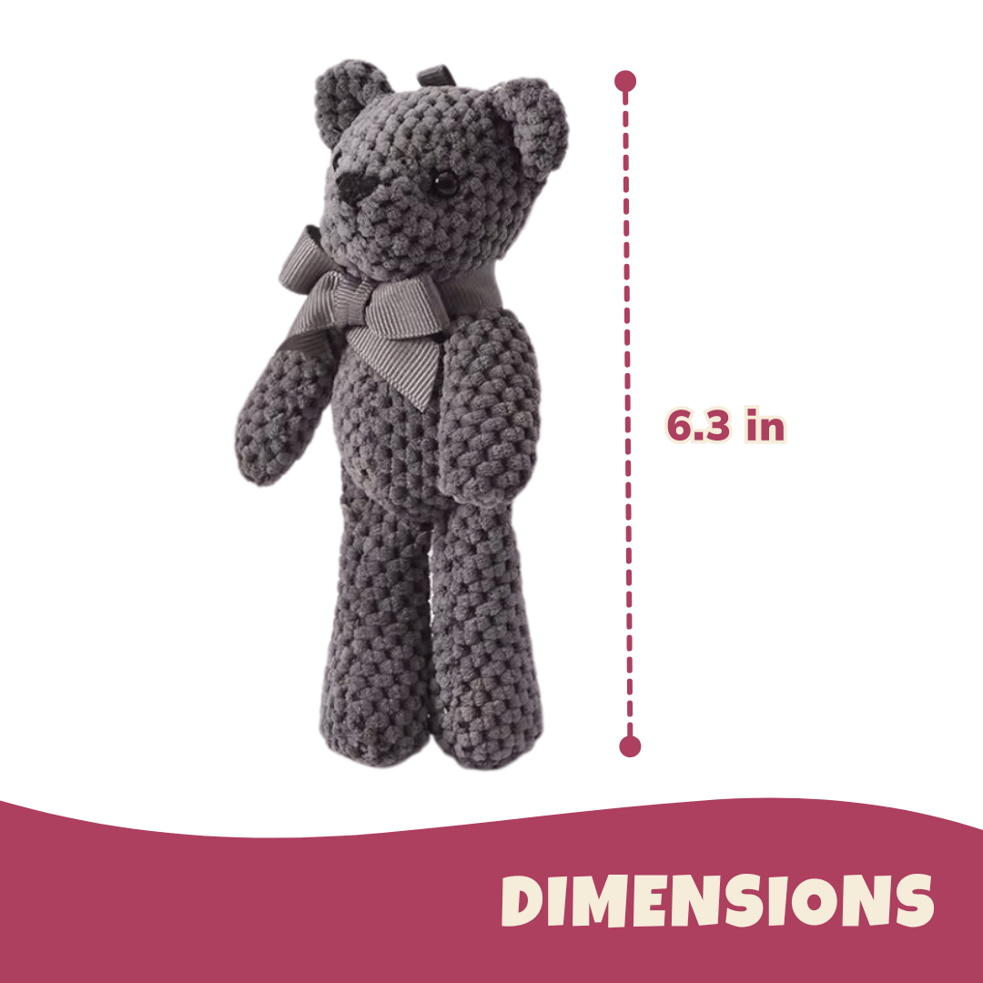 Set of 2 Handmade 100% Cotton Plush Teddy Bears – Soft Hanging Dolls