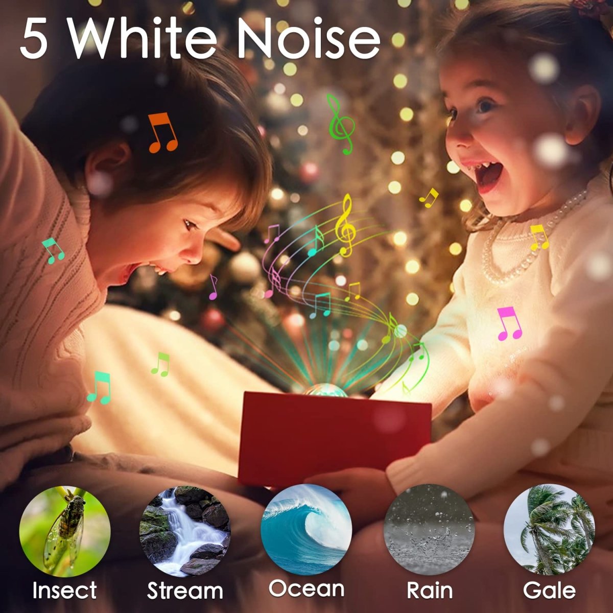 Starry Sky Projector with 14 Light Modes & White Noise for Bedroom